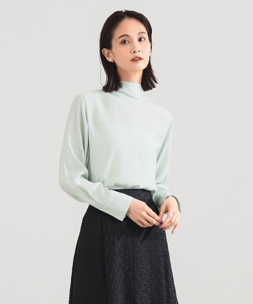 Demi-Luxe BEAMS（デミルクス ビームス）の「【オフィスカジュアル・セレモニー】ロングボウタイ ブラウス（シャツ/ブラウス・レディース・ミント/ドット/ダークブラウン・ONE SIZE）」の3枚目の写真