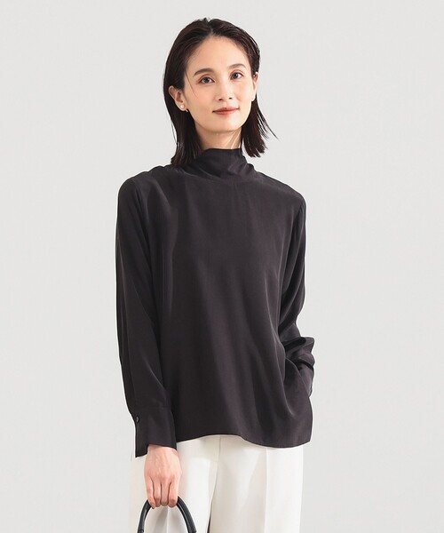 Demi-Luxe BEAMS（デミルクス ビームス）の「【オフィスカジュアル・セレモニー】ロングボウタイ ブラウス（シャツ/ブラウス・レディース・ミント/ドット/ダークブラウン・ONE SIZE）」の6枚目の写真