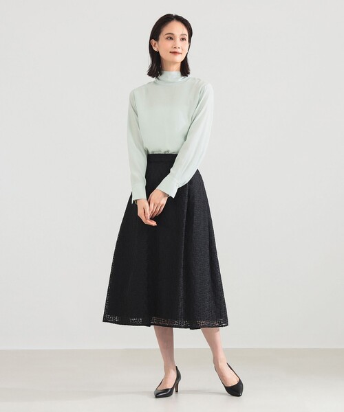 Demi-Luxe BEAMS（デミルクス ビームス）の「【オフィスカジュアル・セレモニー】ロングボウタイ ブラウス（シャツ/ブラウス・レディース・ミント/ドット/ダークブラウン・ONE SIZE）」の7枚目の写真