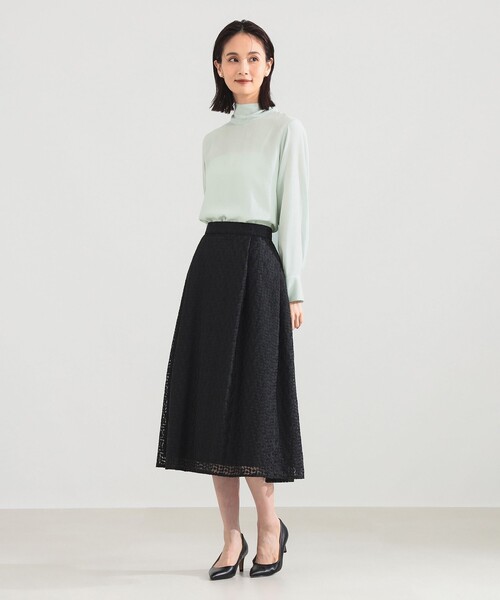 Demi-Luxe BEAMS（デミルクス ビームス）の「【オフィスカジュアル・セレモニー】ロングボウタイ ブラウス（シャツ/ブラウス・レディース・ミント/ドット/ダークブラウン・ONE SIZE）」の9枚目の写真