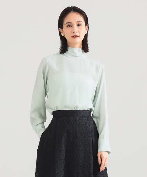 Demi-Luxe BEAMS（デミルクス ビームス）の「【オフィスカジュアル・セレモニー】ロングボウタイ ブラウス（シャツ/ブラウス・レディース・ミント/ドット/ダークブラウン・ONE SIZE）」の10枚目の写真