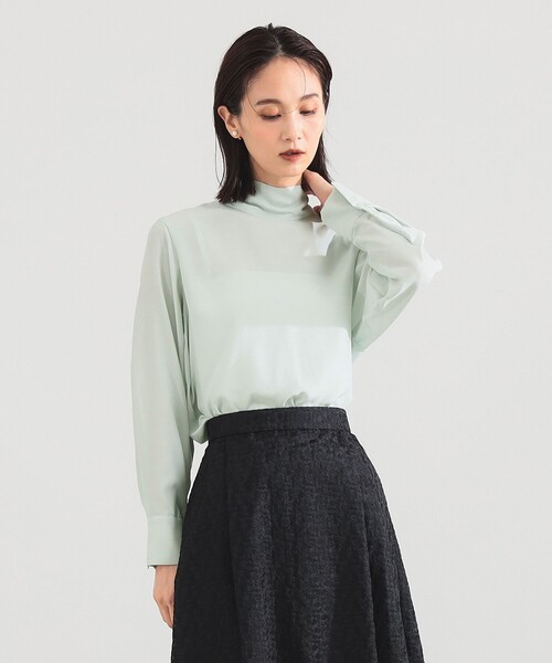 Demi-Luxe BEAMS（デミルクス ビームス）の「【オフィスカジュアル・セレモニー】ロングボウタイ ブラウス（シャツ/ブラウス・レディース・ミント/ドット/ダークブラウン・ONE SIZE）」の11枚目の写真