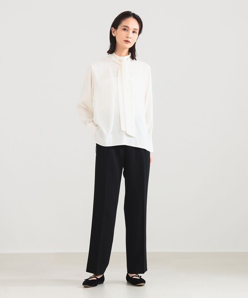 Demi-Luxe BEAMS（デミルクス ビームス）の「【オフィスカジュアル・セレモニー】ロングボウタイ ブラウス（シャツ/ブラウス・レディース・ミント/ドット/ダークブラウン・ONE SIZE）」の12枚目の写真