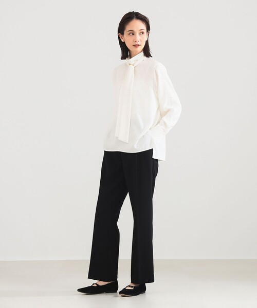 Demi-Luxe BEAMS（デミルクス ビームス）の「【オフィスカジュアル・セレモニー】ロングボウタイ ブラウス（シャツ/ブラウス・レディース・ミント/ドット/ダークブラウン・ONE SIZE）」の13枚目の写真