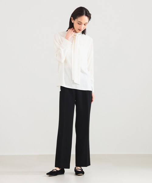 Demi-Luxe BEAMS（デミルクス ビームス）の「【オフィスカジュアル・セレモニー】ロングボウタイ ブラウス（シャツ/ブラウス・レディース・ミント/ドット/ダークブラウン・ONE SIZE）」の14枚目の写真