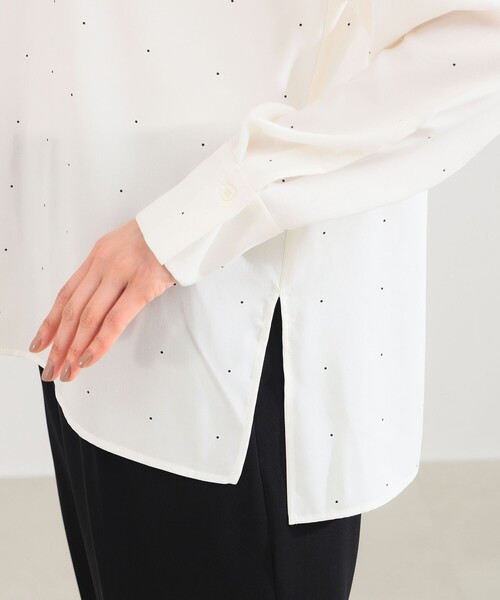 Demi-Luxe BEAMS（デミルクス ビームス）の「【オフィスカジュアル・セレモニー】ロングボウタイ ブラウス（シャツ/ブラウス・レディース・ミント/ドット/ダークブラウン・ONE SIZE）」の22枚目の写真