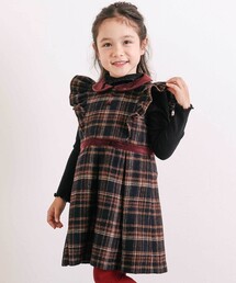 SLAP SLIP | 【お揃い】襟付きタックスカートチェックジャンパースカート(90~130cm)(ジャンパースカート)