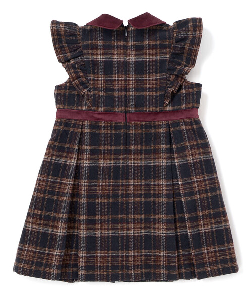 SLAP SLIP（スラップスリップ）の「【お揃い】襟付きタックスカートチェックジャンパースカート(90~130cm)（ジャンパースカート・キッズ・ボルドー/ベージュ・130cm/110cm/100cm/90cm/120cm）」の6枚目の写真
