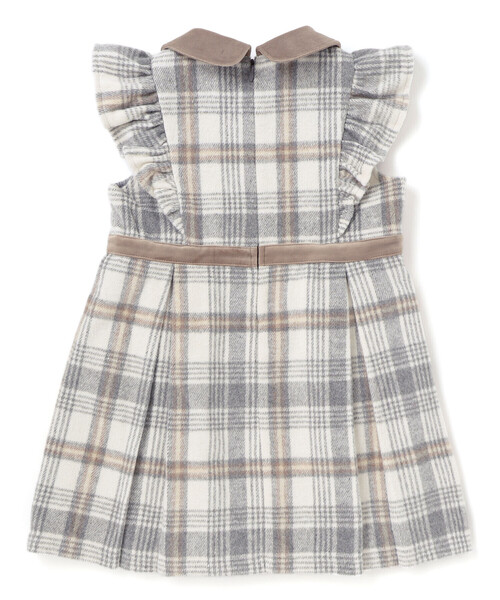 SLAP SLIP（スラップスリップ）の「【お揃い】襟付きタックスカートチェックジャンパースカート(90~130cm)（ジャンパースカート・キッズ・ボルドー/ベージュ・130cm/110cm/100cm/90cm/120cm）」の8枚目の写真