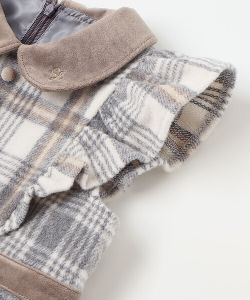 SLAP SLIP（スラップスリップ）の「【お揃い】襟付きタックスカートチェックジャンパースカート(90~130cm)（ジャンパースカート・キッズ・ボルドー/ベージュ・130cm/110cm/100cm/90cm/120cm）」の10枚目の写真