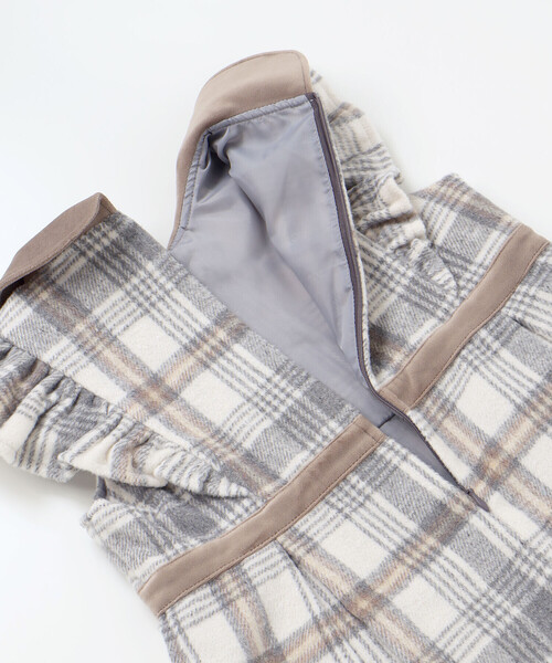 SLAP SLIP（スラップスリップ）の「【お揃い】襟付きタックスカートチェックジャンパースカート(90~130cm)（ジャンパースカート・キッズ・ボルドー/ベージュ・130cm/110cm/100cm/90cm/120cm）」の12枚目の写真