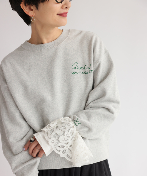 JOURNAL STANDARD relume（ジャーナルスタンダード　レリューム）の「《追加》刺繍ロゴスウェット（スウェット・レディース・レッド/チャコールグレー/ネイビー・FREE）」の5枚目の写真