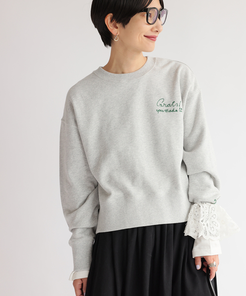 JOURNAL STANDARD relume（ジャーナルスタンダード　レリューム）の「《追加》刺繍ロゴスウェット（スウェット・レディース・レッド/チャコールグレー/ネイビー・FREE）」の6枚目の写真