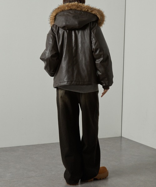 セール】【Alfred Alex】2WAYヴィンテージライクオーバーサイズファー