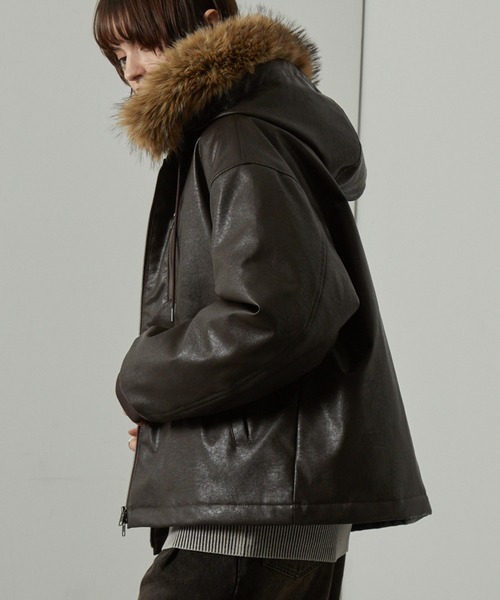 セール】【Alfred Alex】2WAYヴィンテージライクオーバーサイズファー