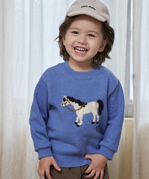 petit main（プティマイン）の「ニット柄ドッキングトレーナー（スウェット・キッズ）」