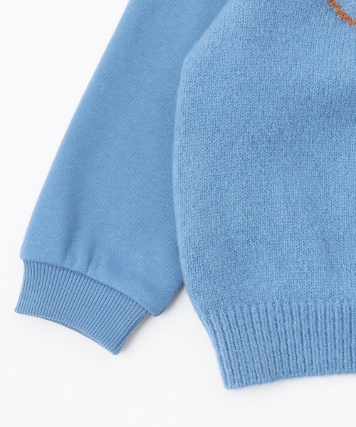 petit main(プティマイン)の「ニット柄ドッキングトレーナー(スウェット・キッズ・ブルー系その他2/ネイビー・110cm/130cm/100cm/90cm/120cm/80cm)」の10枚目の写真