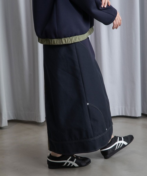 MARECHAL TERRE（マルシャルテル）の「ドッキングデザインスカート（スカート・レディース・ブラック/アイボリー/グレー系/ネイビー・MEDIUM）」の13枚目の写真