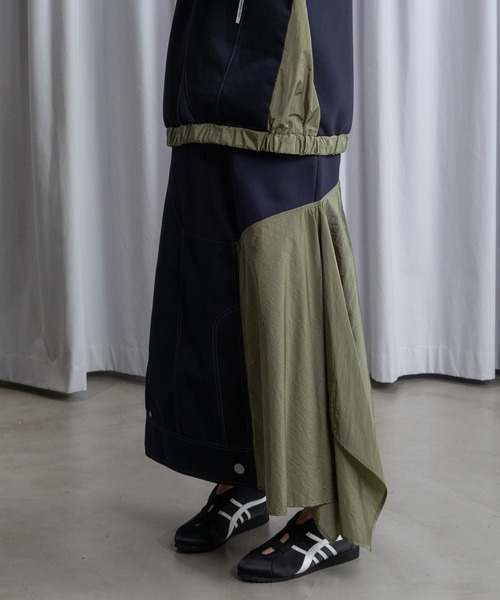 MARECHAL TERRE（マルシャルテル）の「ドッキングデザインスカート（スカート・レディース・ブラック/アイボリー/グレー系/ネイビー・MEDIUM）」の15枚目の写真