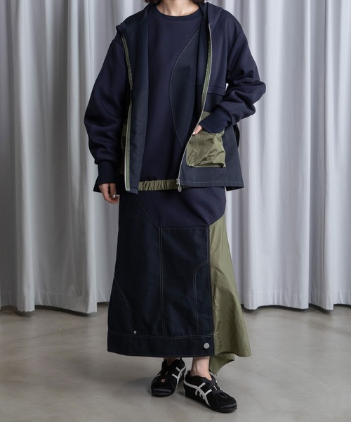 MARECHAL TERRE（マルシャルテル）の「ドッキングデザインスカート（スカート・レディース・ブラック/アイボリー/グレー系/ネイビー・MEDIUM）」の16枚目の写真