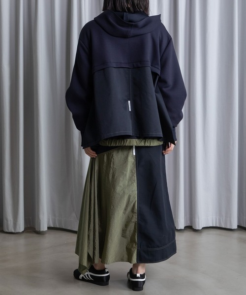 MARECHAL TERRE（マルシャルテル）の「ドッキングデザインスカート（スカート・レディース・ブラック/アイボリー/グレー系/ネイビー・MEDIUM）」の18枚目の写真