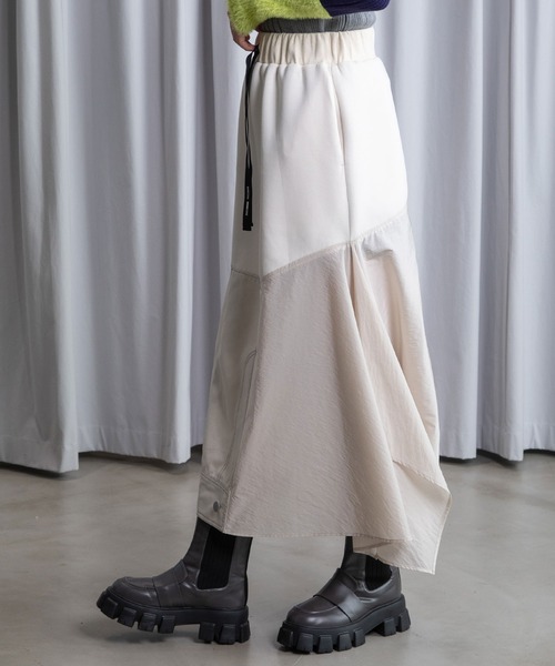 MARECHAL TERRE（マルシャルテル）の「ドッキングデザインスカート（スカート・レディース・ブラック/アイボリー/グレー系/ネイビー・MEDIUM）」の7枚目の写真