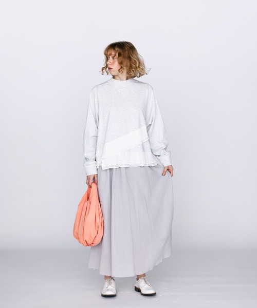 Kelen(ケレン)の「「KELEN / ケレン」ワイドフレアフリルトップス(Tシャツ/カットソー・レディース・チャコールグレー/杢グレー/ブラック・S/M)」の8枚目の写真