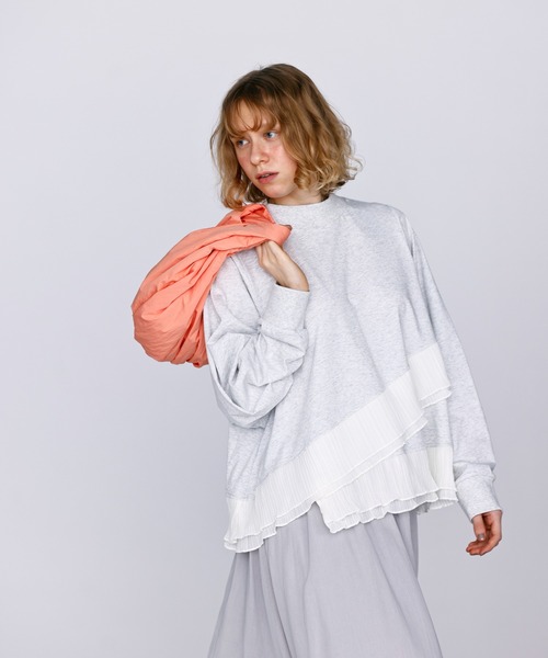 Kelen(ケレン)の「「KELEN / ケレン」ワイドフレアフリルトップス(Tシャツ/カットソー・レディース・チャコールグレー/杢グレー/ブラック・S/M)」の9枚目の写真