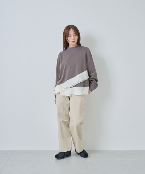Kelen(ケレン)の「「KELEN / ケレン」ワイドフレアフリルトップス(Tシャツ/カットソー・レディース・チャコールグレー/杢グレー/ブラック・S/M)」の12枚目の写真