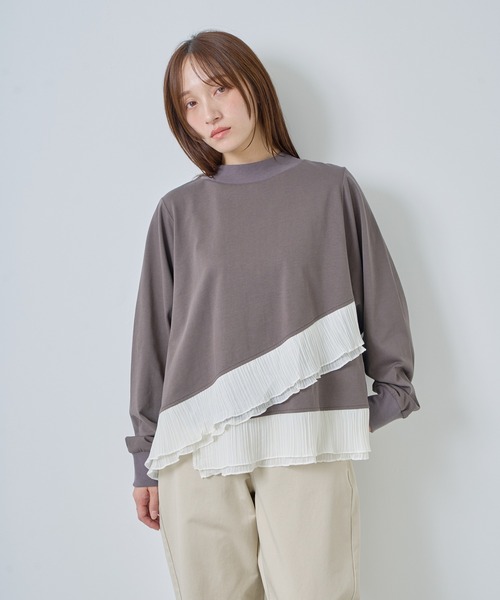 Kelen(ケレン)の「「KELEN / ケレン」ワイドフレアフリルトップス(Tシャツ/カットソー・レディース・チャコールグレー/杢グレー/ブラック・S/M)」の13枚目の写真