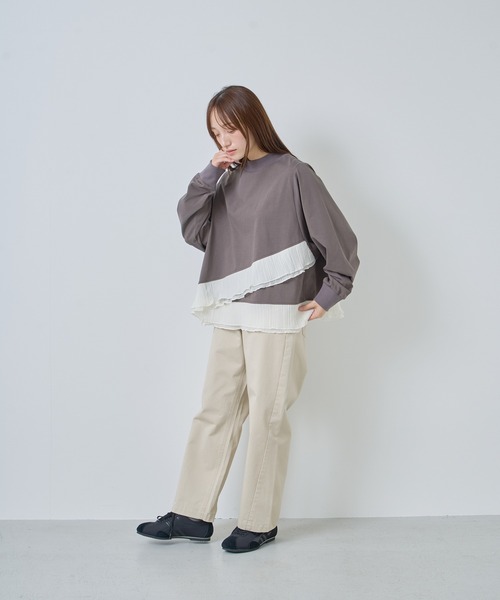 Kelen(ケレン)の「「KELEN / ケレン」ワイドフレアフリルトップス(Tシャツ/カットソー・レディース・チャコールグレー/杢グレー/ブラック・S/M)」の14枚目の写真