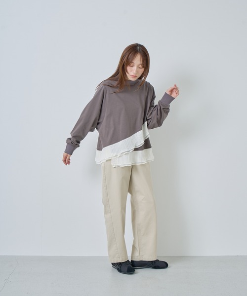 Kelen(ケレン)の「「KELEN / ケレン」ワイドフレアフリルトップス(Tシャツ/カットソー・レディース・チャコールグレー/杢グレー/ブラック・S/M)」の20枚目の写真