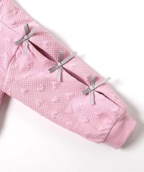 apres les cours（アプレレクール）の「袖リボンキルトトレーナー_ジュニア対応（スウェット・キッズ・ピンク/ブラック/グレー・80/90/100/110/120/130/140）」の21枚目の写真