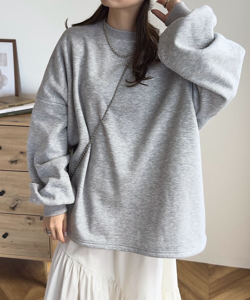 KOBE LETTUCE(コウベレタス)の「裏ボアスウェット2タイプトップス(スウェット・レディース・ブラック/アイボリー/グレー/グレー系/アイボリー系/ブラック系・M-Short/M-Long)」の21枚目の写真