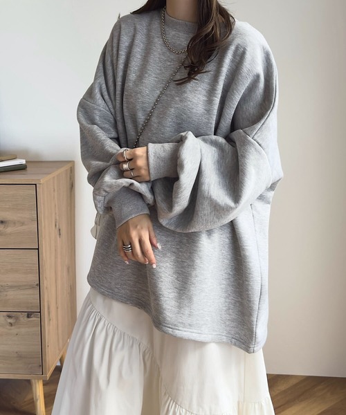 KOBE LETTUCE(コウベレタス)の「裏ボアスウェット2タイプトップス(スウェット・レディース・ブラック/アイボリー/グレー/グレー系/アイボリー系/ブラック系・M-Short/M-Long)」の19枚目の写真