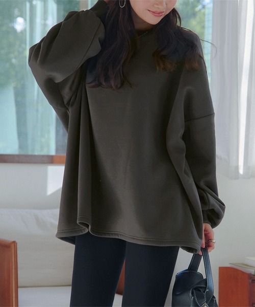 KOBE LETTUCE(コウベレタス)の「裏ボアスウェット2タイプトップス(スウェット・レディース・ブラック/アイボリー/グレー/グレー系/アイボリー系/ブラック系・M-Short/M-Long)」の12枚目の写真