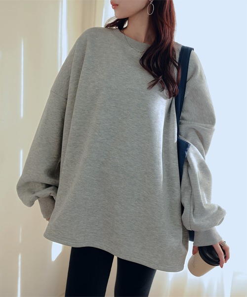 KOBE LETTUCE(コウベレタス)の「裏ボアスウェット2タイプトップス(スウェット・レディース・ブラック/アイボリー/グレー/グレー系/アイボリー系/ブラック系・M-Short/M-Long)」の22枚目の写真