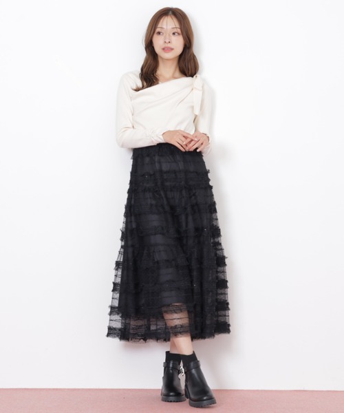 JILL by JILL STUART(ジルバイジルスチュアート)の「◇フリルチュールドッキングワンピース(ワンピース・レディース・ホワイト/ブラック/グレー・FREE)」の22枚目の写真