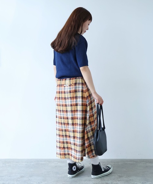 bulle de savon(ビュルデサボン)の「透かし柄 半袖ポロニット(ニット/セーター・レディース・ホワイト/ネイビー/レッド・FREE)」の20枚目の写真
