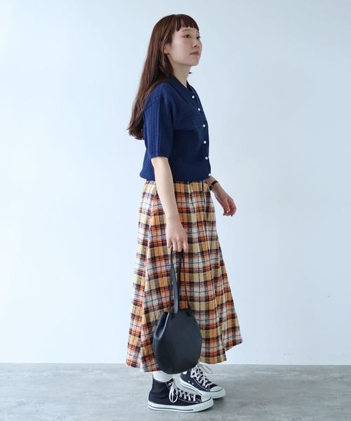 bulle de savon(ビュルデサボン)の「透かし柄 半袖ポロニット(ニット/セーター・レディース・ホワイト/ネイビー/レッド・FREE)」の21枚目の写真