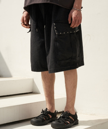 TENER（テネル）の「デニムポケットハッピスバミューダパンツ（黒青）（その他パンツ）」