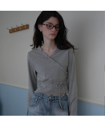 DEHEVE（デヘヴェ）の「Wrap Frill Long Sleeve [Melange]（カーディガン/ボレロ）」