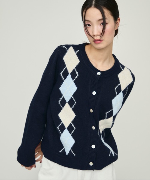 Argyle Pattern Knit Cardigan / アーガイルパターンニット