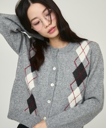 Argyle Pattern Knit Cardigan / アーガイルパターンニットカーディガン