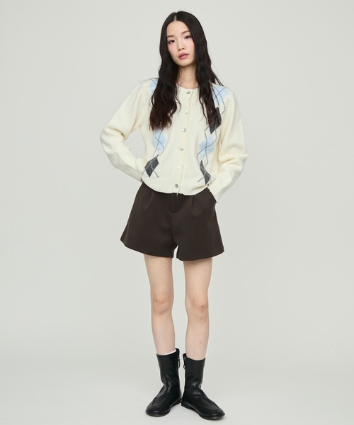 セール】Argyle Pattern Knit Cardigan / アーガイルパターンニット