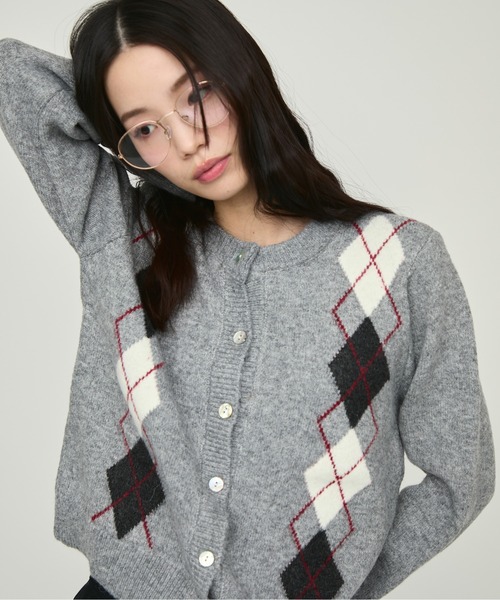Argyle Pattern Knit Cardigan / アーガイルパターンニット
