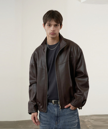 SPERONE（スペロネ）の「ハイネックカーブドレザージャケット（ブラウン）（ライダースジャケット）」