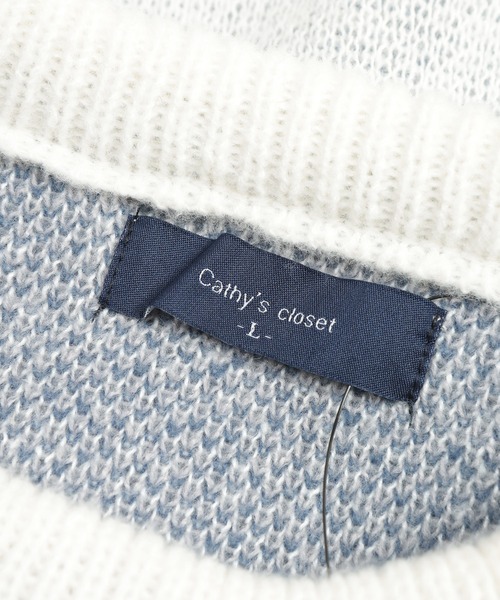 SAKAZEN(サカゼン)の「Cathy's Closet (キャシーズ クロセット) クロスチェック オーバー クルーネック ニット セーター 32708003(ニット/セーター・メンズ・ホワイト/ネイビー/ブラック/グレー・L/M)」の14枚目の写真