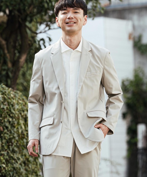 CALL&RESPONSE（コールアンドレスポンス）の「mj11303- テーラードJK-NOBIRU P ジャケット(261-1101-03)（テーラードジャケット・メンズ・グレイッシュベージュ/ブラック・5/4/2/1）」の2枚目の写真