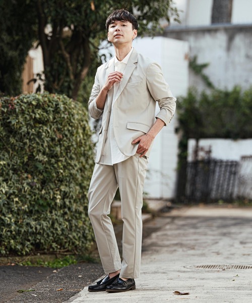 CALL&RESPONSE（コールアンドレスポンス）の「mj11303- テーラードJK-NOBIRU P ジャケット(261-1101-03)（テーラードジャケット・メンズ・グレイッシュベージュ/ブラック・5/4/2/1）」の13枚目の写真